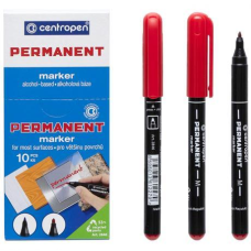 Перманентний маркер “Centropen“ червоний (1 мм) тонкий центропен на спиртовій основі KNZ