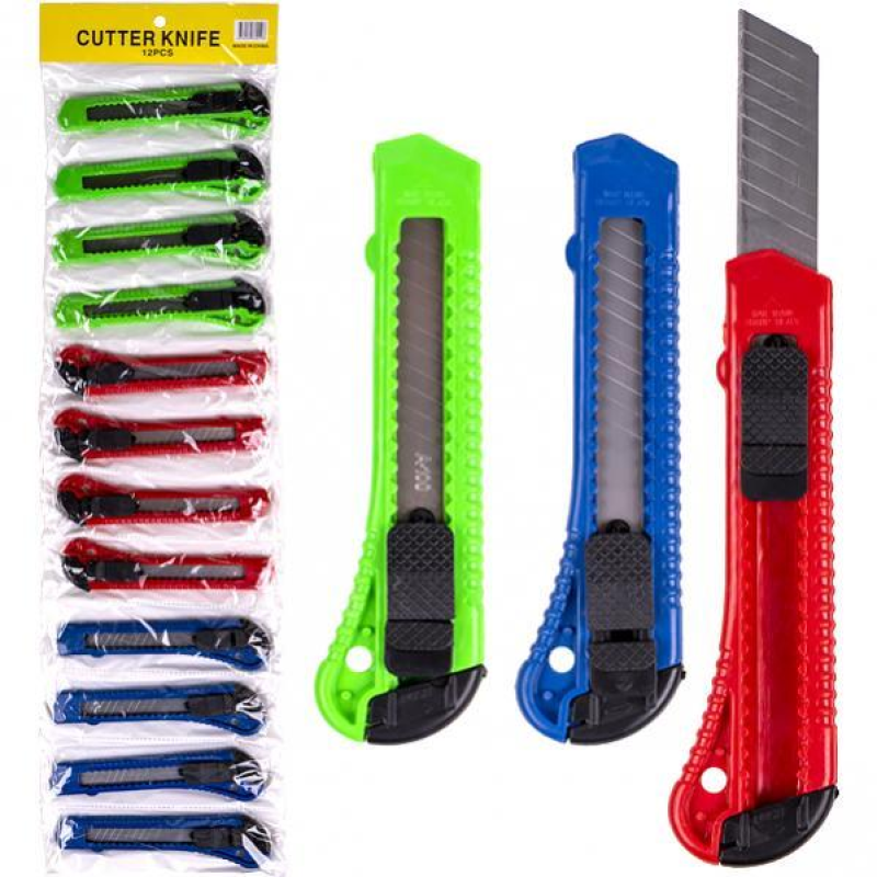 Ніж канцелярський D801№87 блістер, 15*3см лезо 18мм KNZ