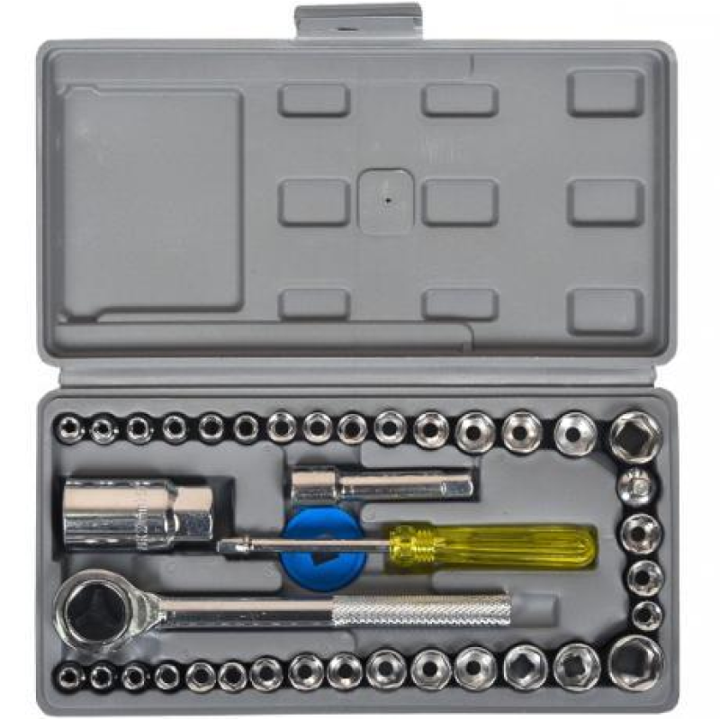 Набір торцевих головок у пластиковому кейсі 24,5*12,5*3,5см KNZ