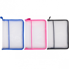 Папка А4 на змійці 305-З сіточкою прозора 3 кольори KNZ