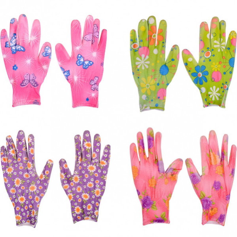 Господарські рукавички гумові жіночі з малюнком KNZ Господарські рукавички гумові жіночі з малюнком KNZ