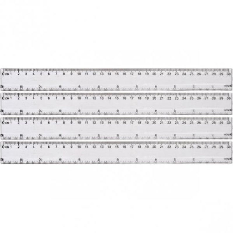 Лінійка 30 см, 8803 пластикова прозора KNZ