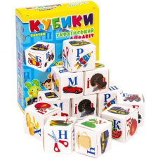 Кубики українські “Абетка“ КАРТОН у коробочці KNZ