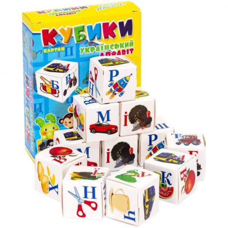 Кубики українські “Абетка“ КАРТОН у коробочці KNZ Кубики українські “Абетка“ КАРТОН у коробочці KNZ