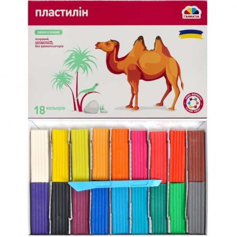 Пластилін 18 кольорів Гамма “Захоплення“ 288 гр KNZ