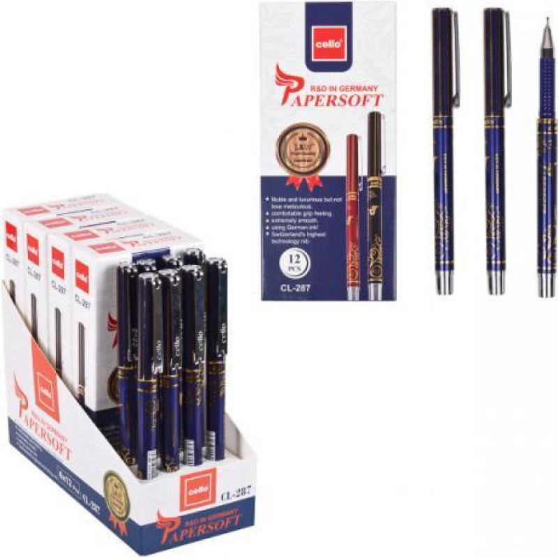 Ручка масляна “Papersoft“ Ellot ET287-12 синя KNZ