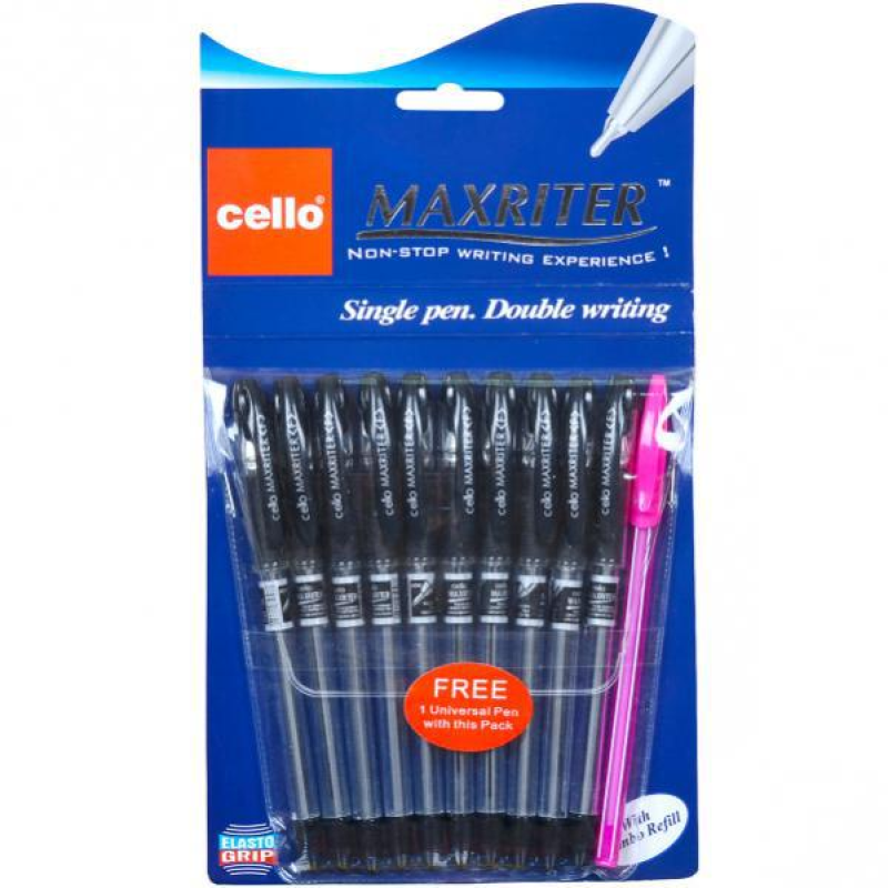 Ручка масляна MAXRITER 727+1 Cello чорна KNZ