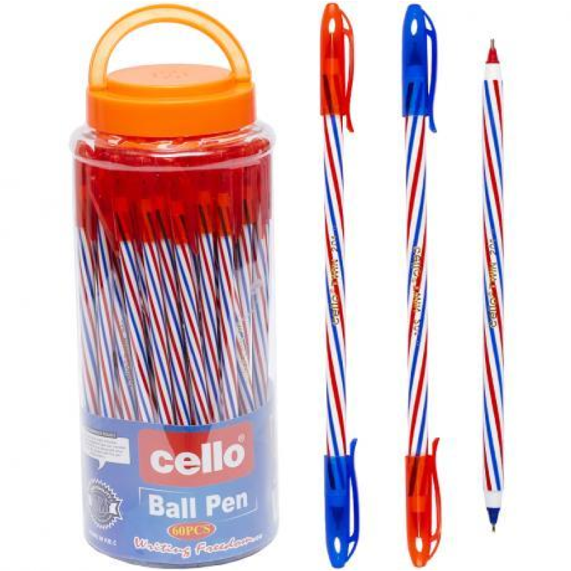 Ручка масляна Cello 201 двостороння синя/червона KNZ