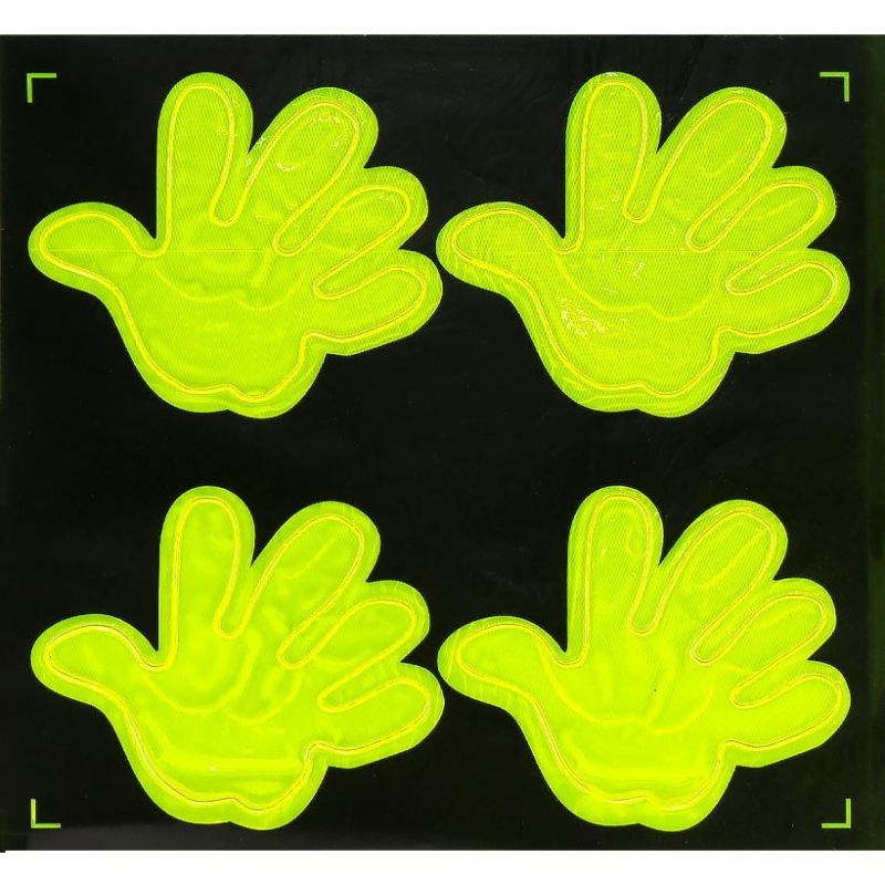 Наклейка світловідбиваюча 4 штуки “Рука“ зі смайлом 130 KNZ Наклейка світловідбиваюча 4 штуки “Рука“ зі смайлом 130 KNZ