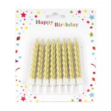 Набір свічок для торта “Золото“ спіраль 89231