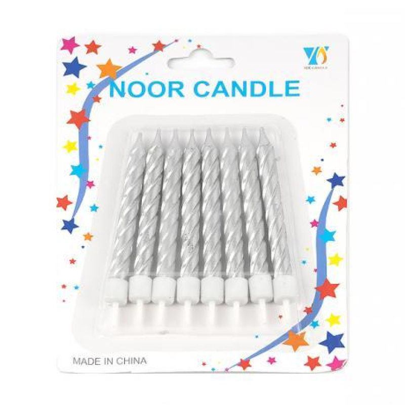 Набір свічок для торта “Срібло“ спіраль KNZ