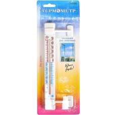 Термометр віконний вуличний на липучці механічний 21*2,5см CH 3009 (сувенір) KNZ