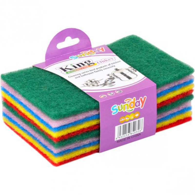 Губка абразивна м“яка “Sunday“ 10 шт, 15*10*0,5 см 840326 KNZ Губка абразивна м“яка “Sunday“ 10 шт, 15*10*0,5 см 840326 KNZ