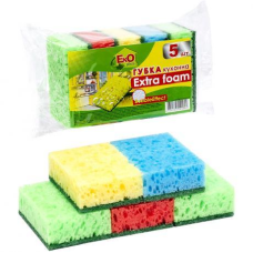 Губка для миття посуду XL “Піно Ефект“ Super Lux 5 штук, 9*6*3 см 10014/10019 KNZ