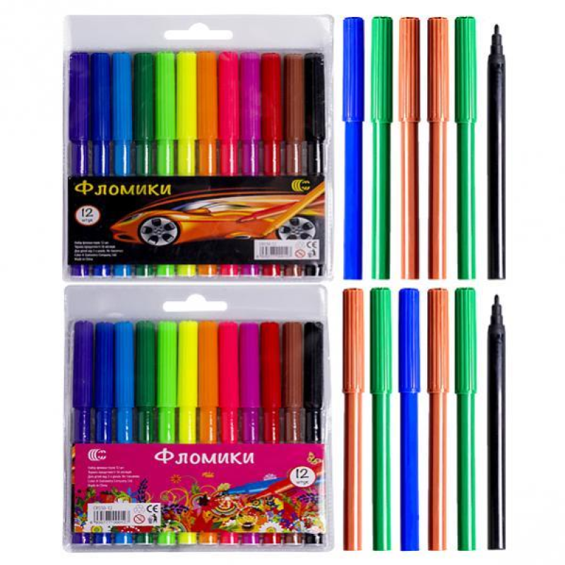 Фломастер 12 кольорів “Фломики“ “C“ 1868-12/CR550-12 KNZ