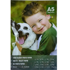 Фотопапір А5 160г/м2, 100 аркушів, глянсовий KNZ