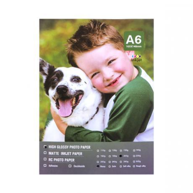 Фотопапір А6 200г/м², 100 аркушів, глянсовий KNZ