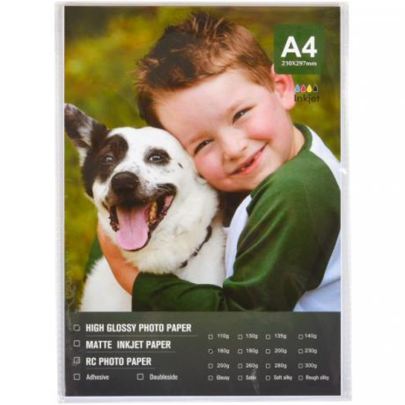 Фотопапір А4 160г/м2, 20 аркушів, глянсовий KNZ