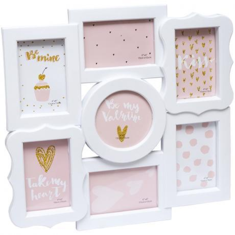 Фоторамка-колаж біла на 7 фотографій ВН1807-W 44х42см KNZ Фоторамка-колаж біла на 7 фотографій ВН1807-W 44х42см KNZ