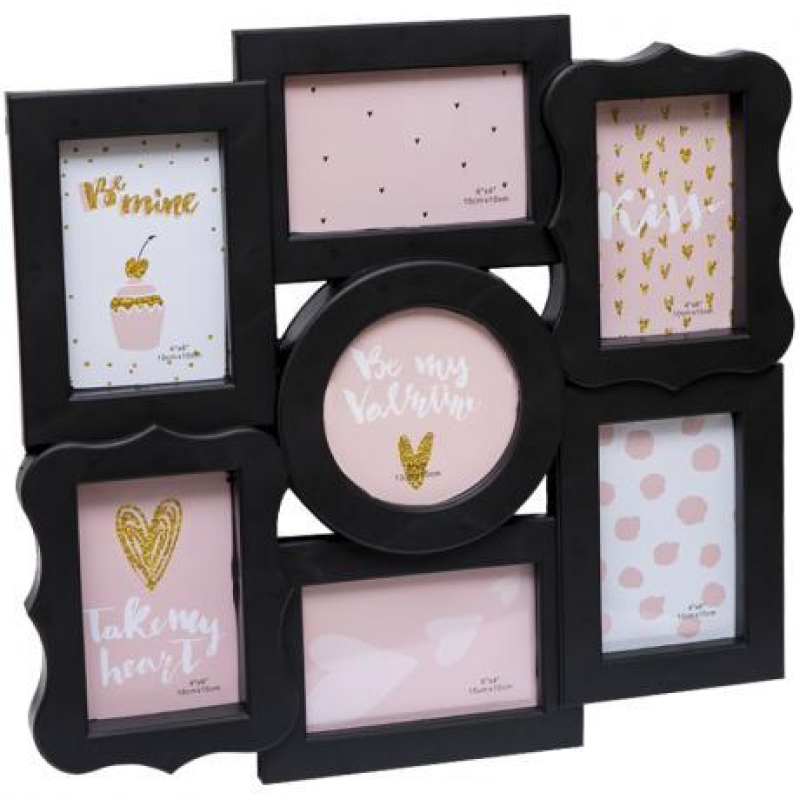 Фоторамка-колаж чорна на 7 фотографій ВН1807-B, 44х42см KNZ Фоторамка-колаж чорна на 7 фотографій ВН1807-B, 44х42см KNZ