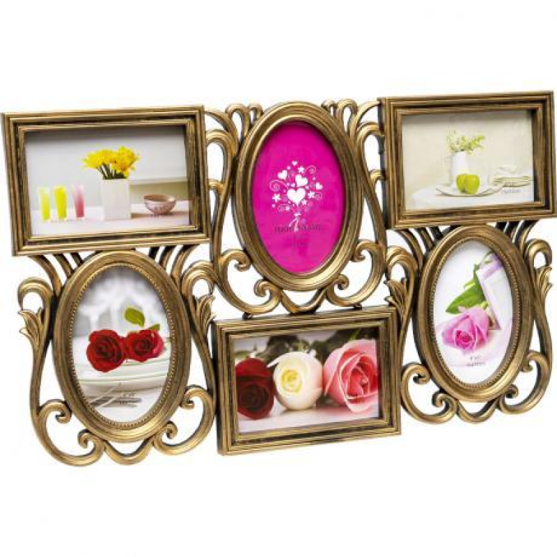 Фоторамка-колаж золота на 6 фотографій HS-161-G 50*31*2см KNZ Фоторамка-колаж золота на 6 фотографій HS-161-G 50*31*2см KNZ