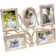 Фоторамка-колаж біла з позолотою на 5 фотографій JK-25, 44х33см KNZ