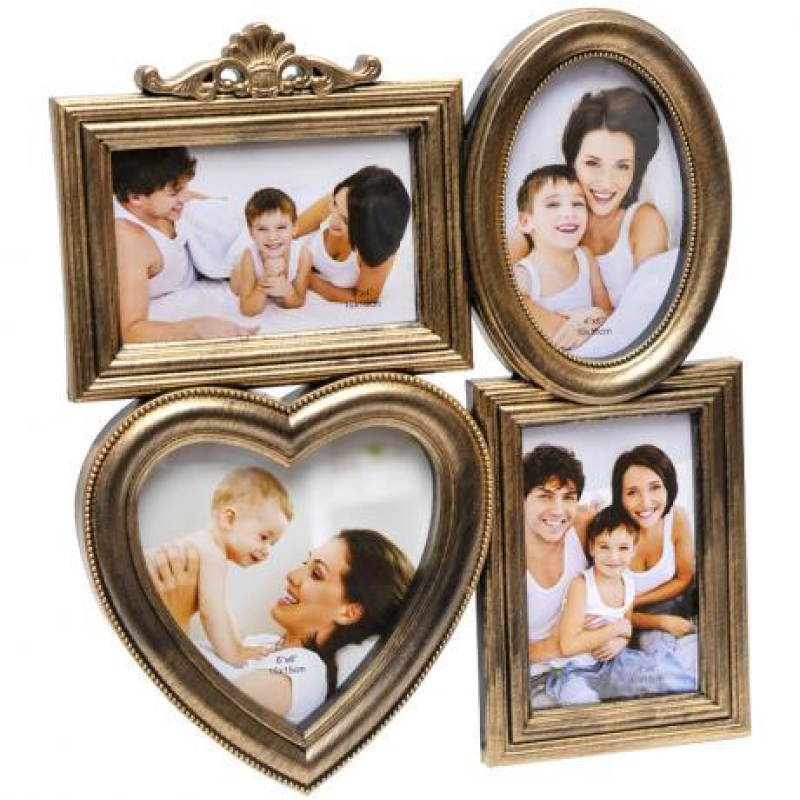 Фоторамка-колаж золота на 4 фотографії F-15-G 31*35*2см KNZ Фоторамка-колаж золота на 4 фотографії F-15-G 31*35*2см KNZ