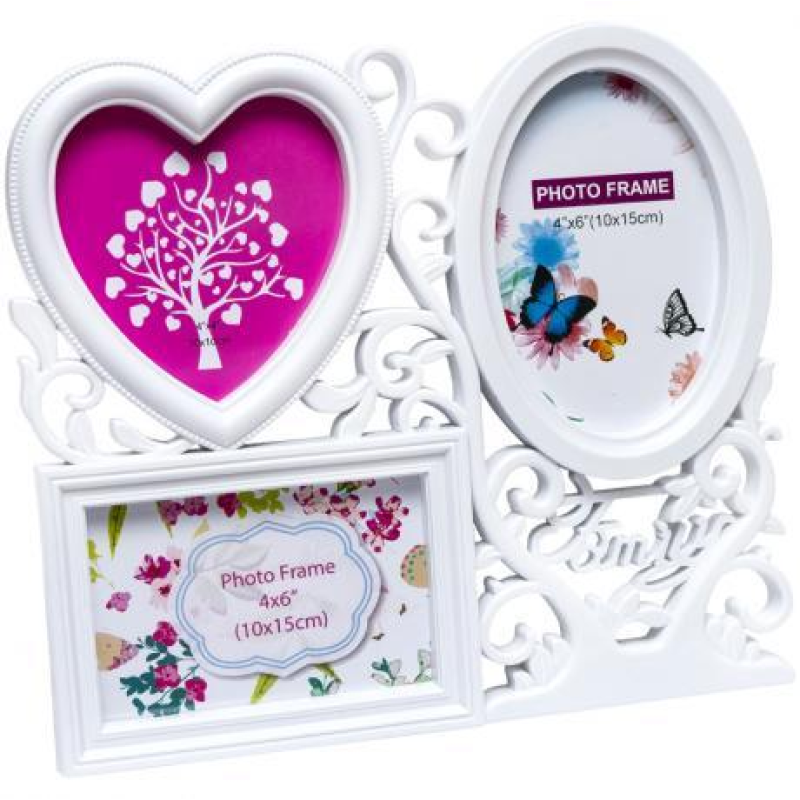 Фоторамка-колаж біла на 3 фотографії LH1616 31*28*2см KNZ Фоторамка-колаж біла на 3 фотографії LH1616 31*28*2см KNZ