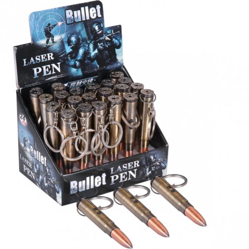 Брелок 3 в 1 “Патрон“ лазер/ліхтарик/ручка KNZ