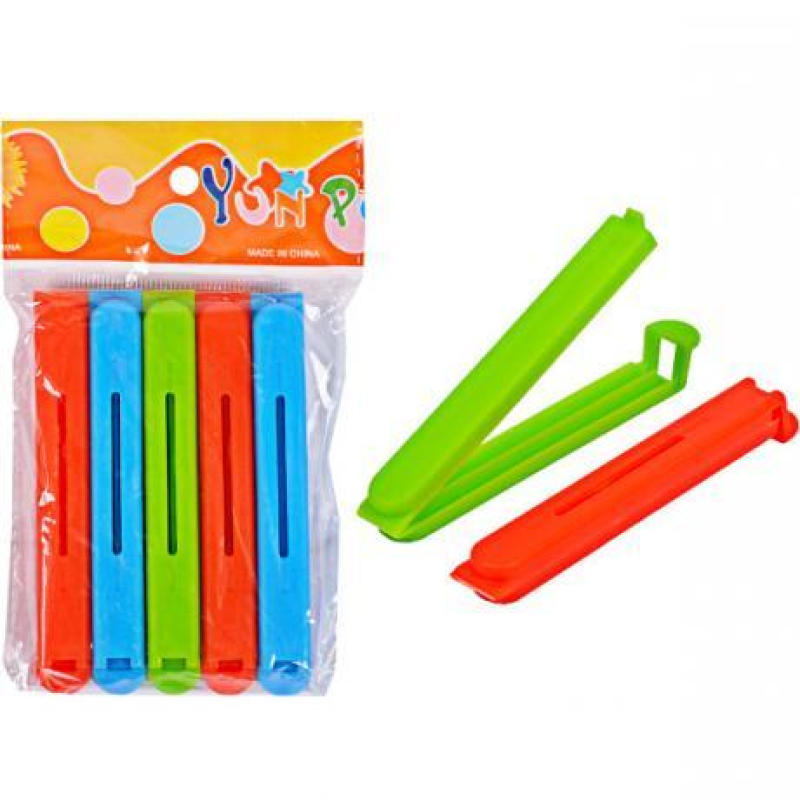 Набір затискачів для пакетів 5шт 11*1,4*1,2см KNZ Набір затискачів для пакетів 5шт 11*1,4*1,2см KNZ