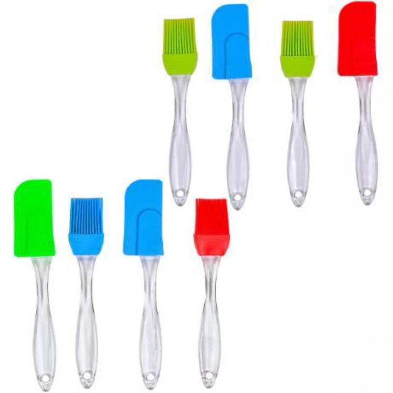 Набір лопатка і кисть силіконові прозрачний 17,5см, 16см KNZ Набір лопатка і кисть силіконові прозрачний 17,5см, 16см KNZ