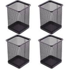 Склянка для ручок метал “Квадратна“ чорна 8,5х8,5х10 см 804 KNZ