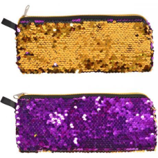 Пенал - косметичка з паєтками 5-134 “Фіолет-золото“ №6, 22*9 см KNZ