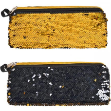 Пенал - косметичка з паєтками “Чорний-золото“ 22*9 см KNZ