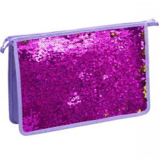 Папка пластикова А4 на змійці з паєтками Фіолетовий-Золото KNZ