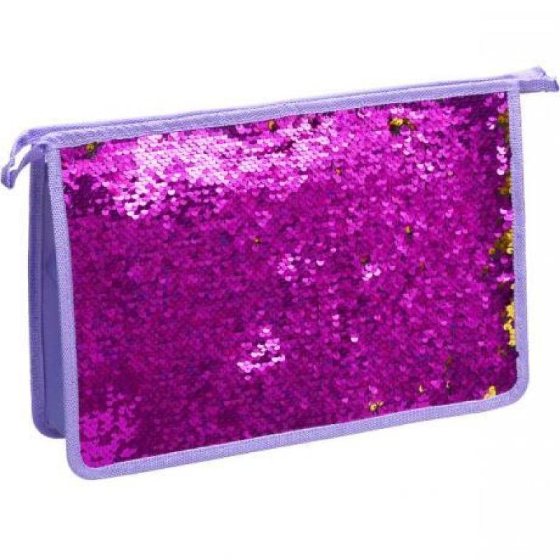 Папка пластикова А4 на змійці з паєтками Фіолетовий-Золото KNZ Папка пластикова А4 на змійці з паєтками Фіолетовий-Золото KNZ