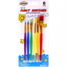 Набір пензликів 6шт “Нейлон кольорові пластик“ BLK-106 KNZ