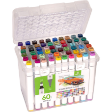Набір скетч-маркерів 60 кольорів в пластиковому боксі 2019-60 KNZ