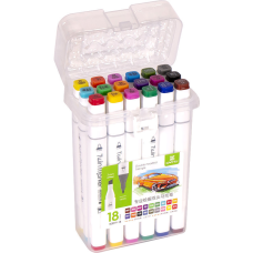 Набір скетч-маркерів 18 кольорів в пластиковому боксі 2019-18 KNZ