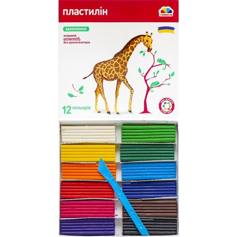 Пластилін 12 кольорів Гамма “Захоплення“ 192 гр KNZ