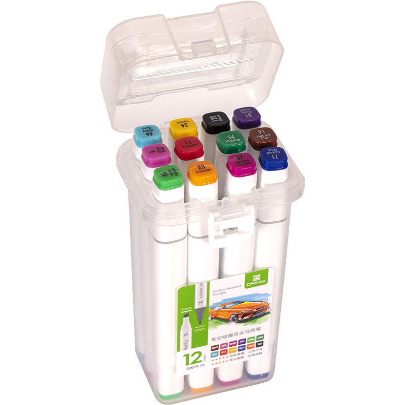 Набір скетч-маркерів 12 кольорів в пластиковому боксі 2019-12 KNZ Набір скетч-маркерів 12 кольорів в пластиковому боксі 2019-12 KNZ