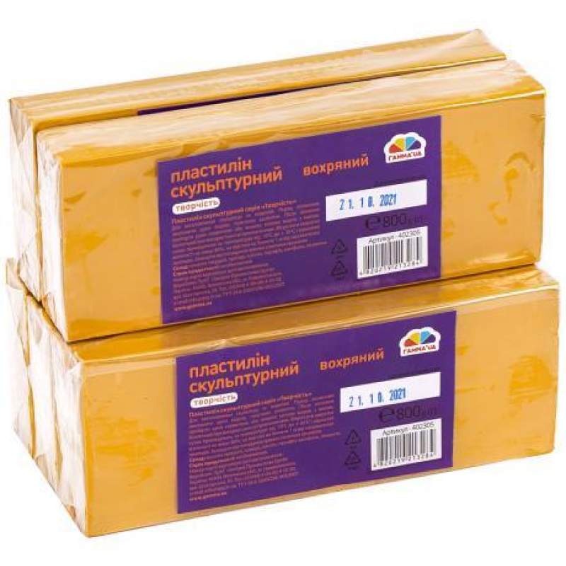 Пластилін скульптурний 800г “Творчість“ вохряний “Гамма“ KNZ