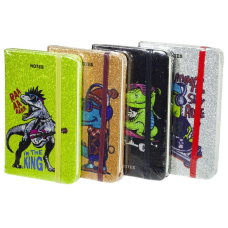 Блокнот на резинці Металік “Динозаври“ 9*14см A6 P96 70g COLOR/box KNZ