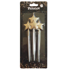 Набір свічок “Зірочка на паличці“, золото 4шт/уп 868611 KNZ