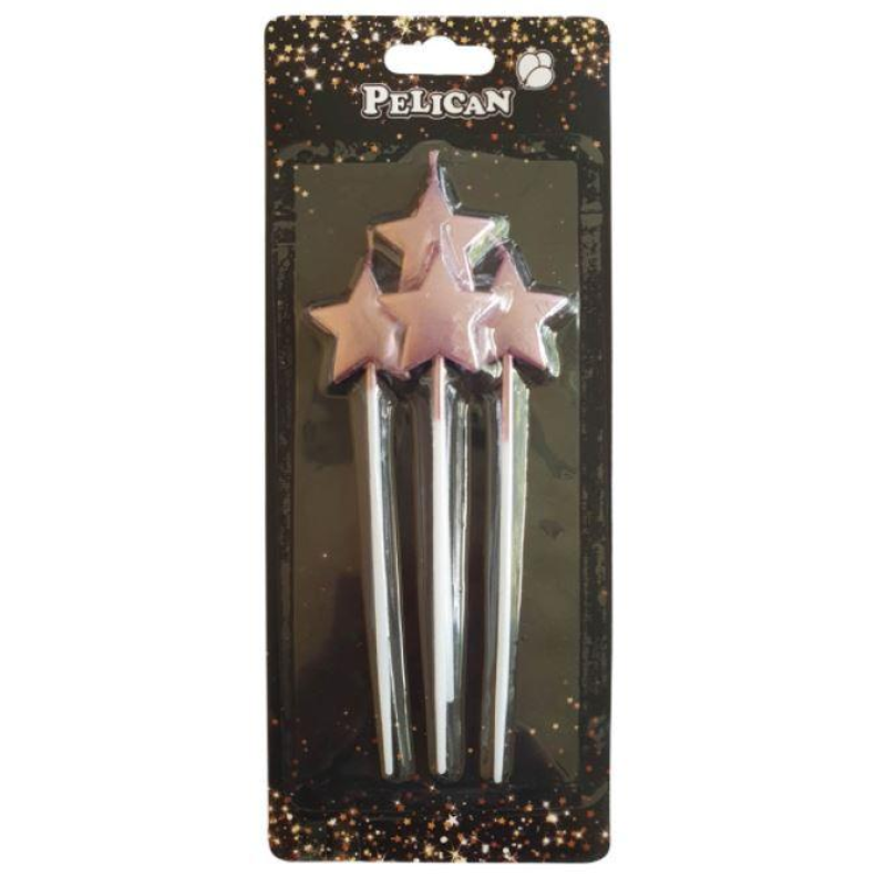 Набір свічок “Зірочка на паличці“, рожеве золото 4шт/уп 868613 KNZ