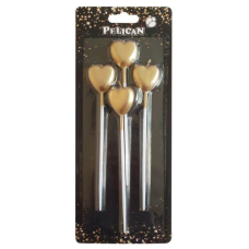 Набір свічок “Серце на паличці“, золото 4шт / уп 868601 KNZ