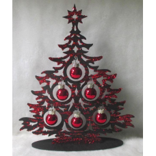 Новорічна декорація “Ялинка“ чорна з червоним 23см KNZ