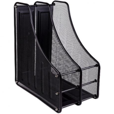 Лоток для паперу вертикальний 2 секції, металевий сітка, чорний 307-B/3003-2 KNZ