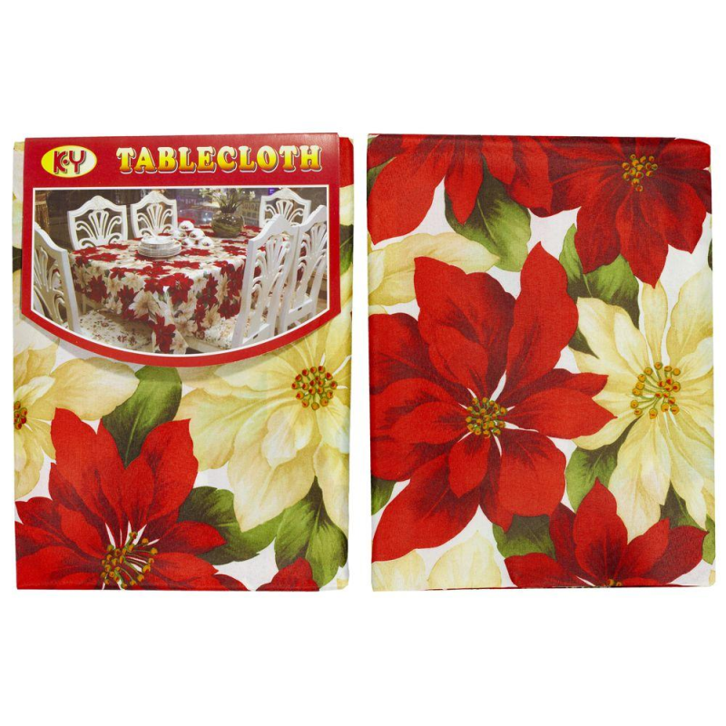 Скатертина новорічна “Flowers“ 150х240см KNZ Скатертина новорічна “Flowers“ 150х240см KNZ