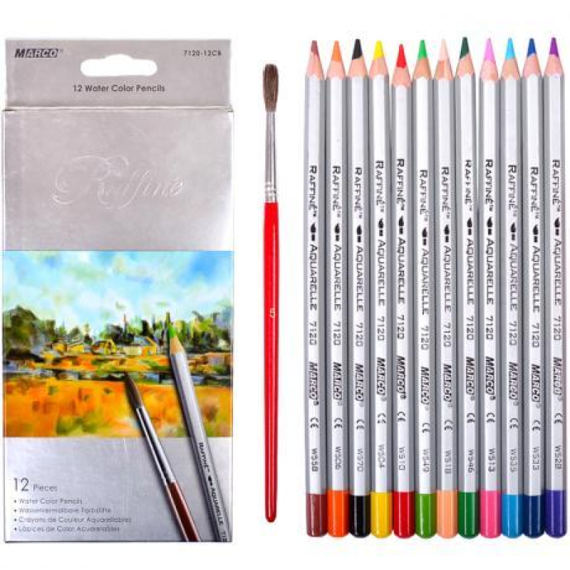 Олівці кольорові акварельні 12 кольорів “MARCO“ Raffine 7120-12CB KNZ